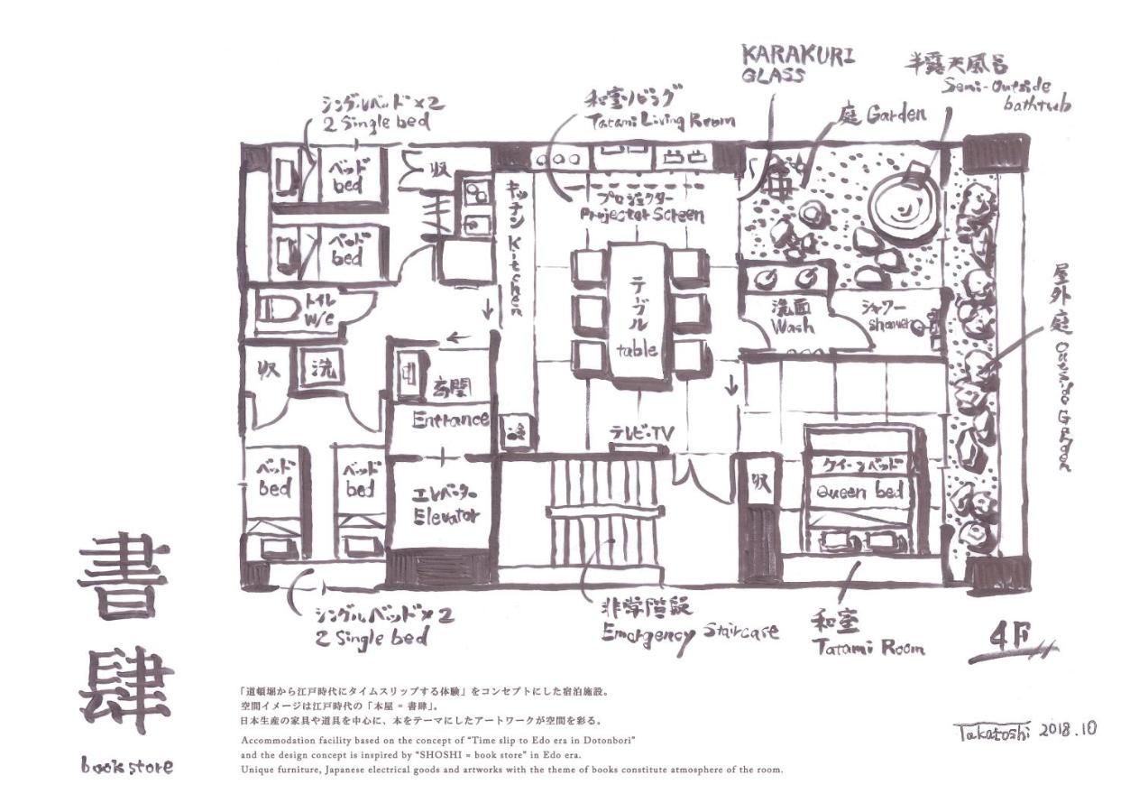 Konjaku-So Dotonbori Garden Spa Stay Осака Экстерьер фото